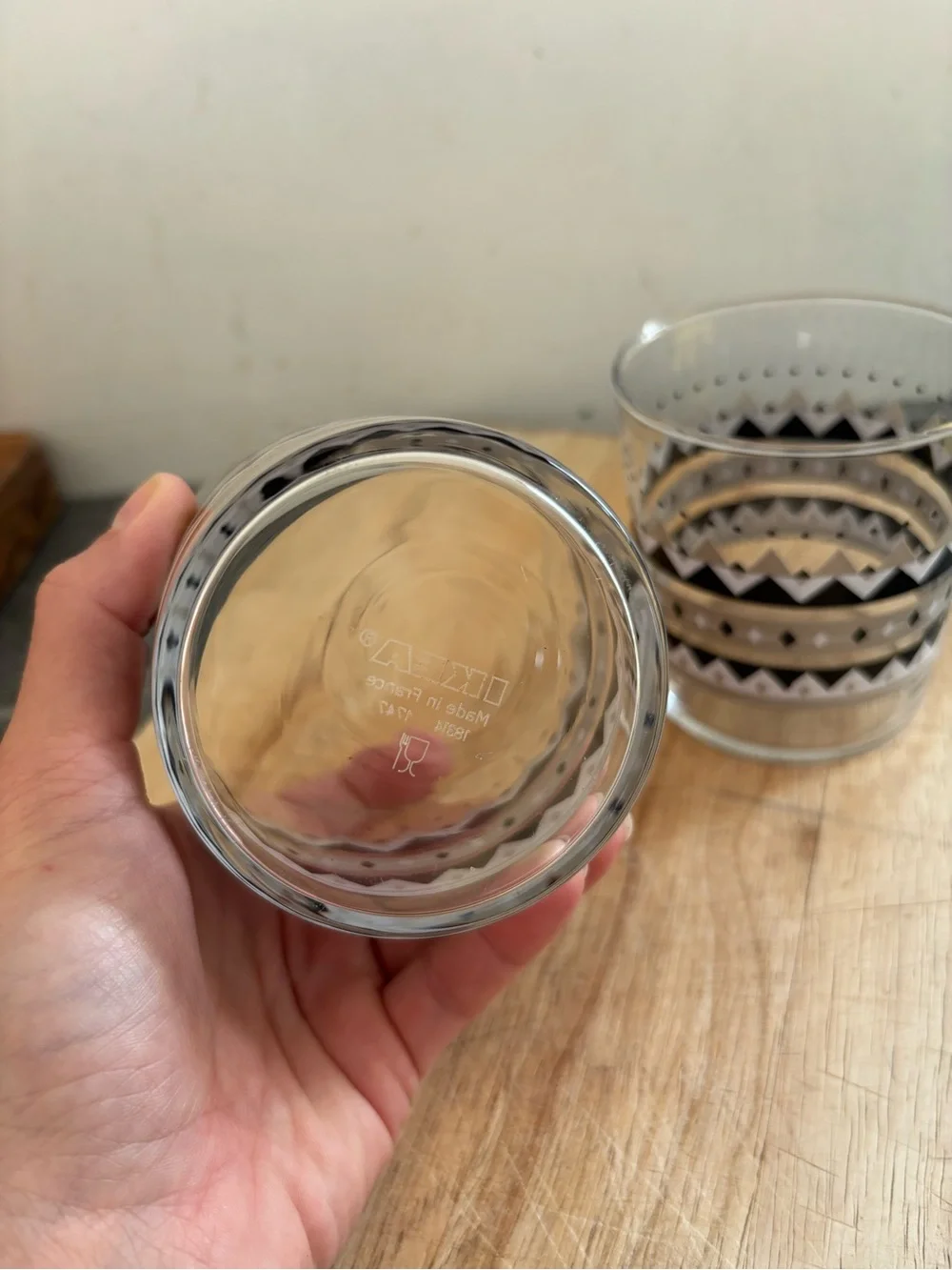 Black Patterned Glass Tumbler - Set of 2